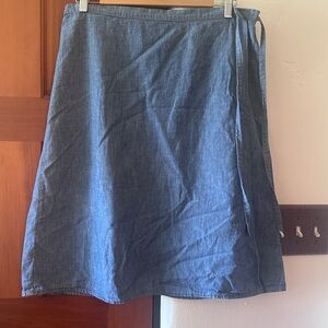 J. Crew Blue Wrap ChambraySkirt